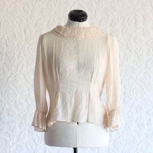 🥳 Closet Clear Out!! cameo Flowy Ruffle Collar Long Sleeve Blouse